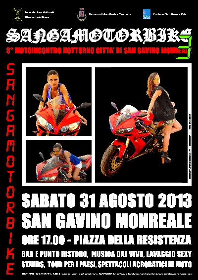 SANGAMOTORBIKE, MOTOINCONTRO IN NOTTURNA San Gavino Monreale, Sardegna, Italia 